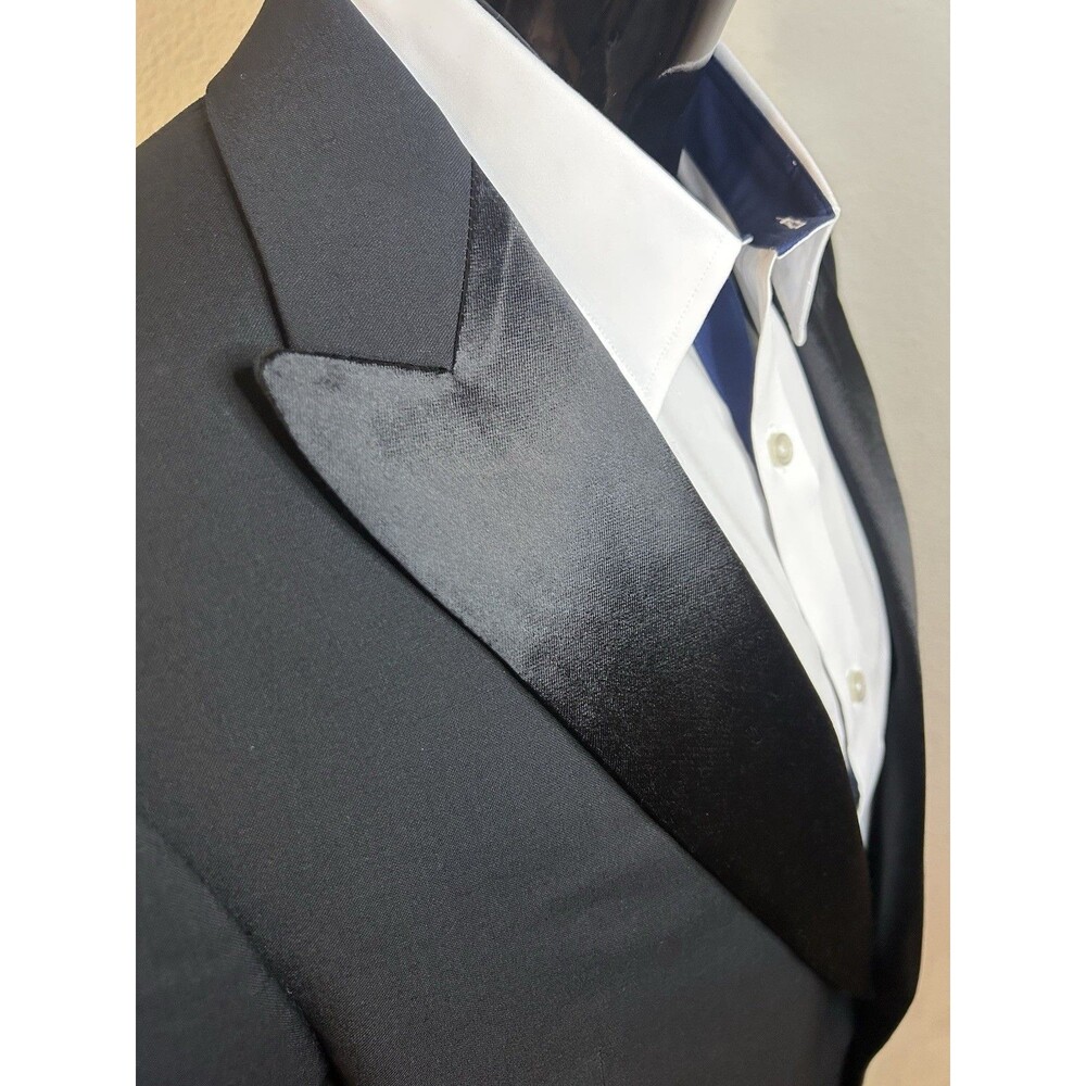Armani Collezioni 42 R Tailored Fit Wool 1 Button Black Tuxedo Blazer Sport Coat - Picture 10 of 16
